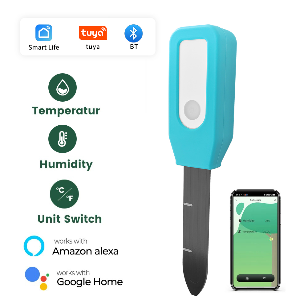 Smart Garden Moisture Sensor - Tuya Bodemtester Vochtigheids- en temperatuursensor Smart