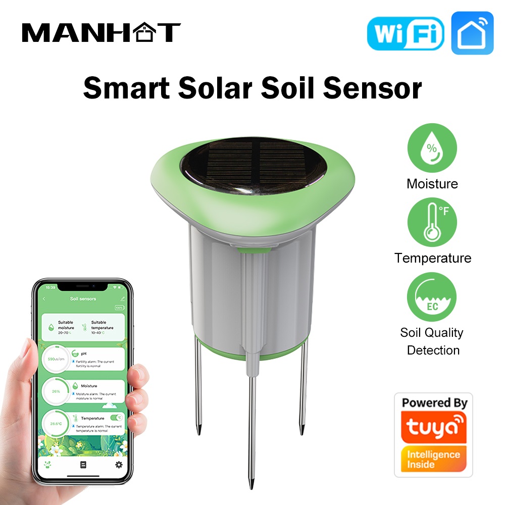 Smart Garden Is - MANHOT WiFi Smart Solar Bodemsensor 3in1