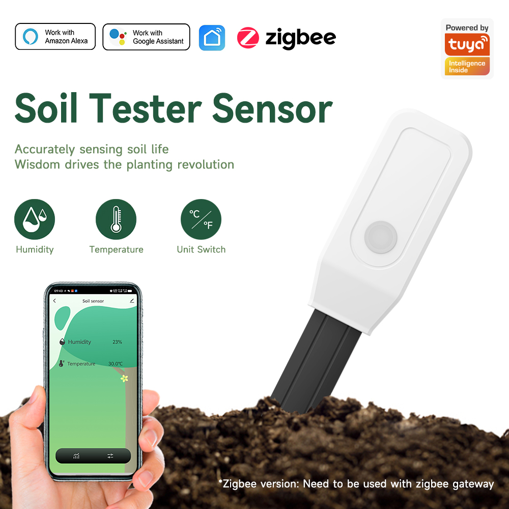Smart Garden Moisture Sensor - iHseno Tuya Zigbee Smart Bodem Tester
