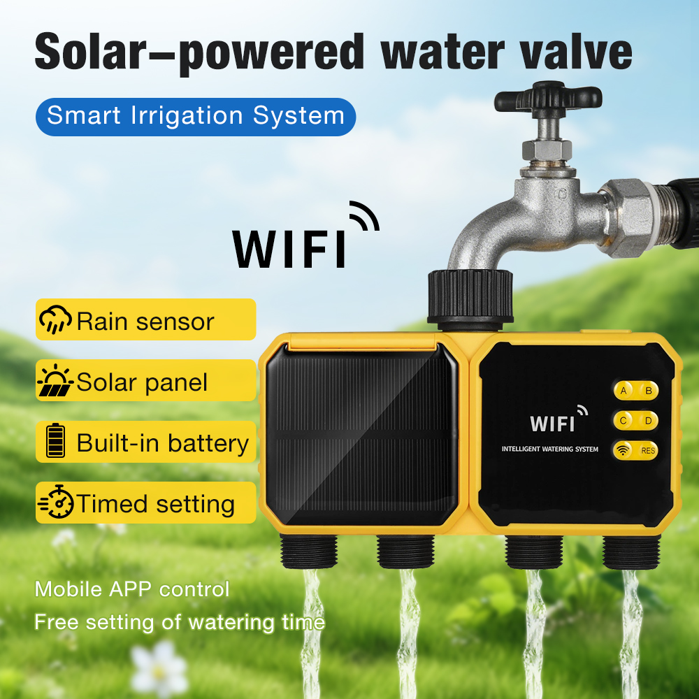 Smart Garden Tap - WiFi Solar Water Timer 1/2/4 Uitgang