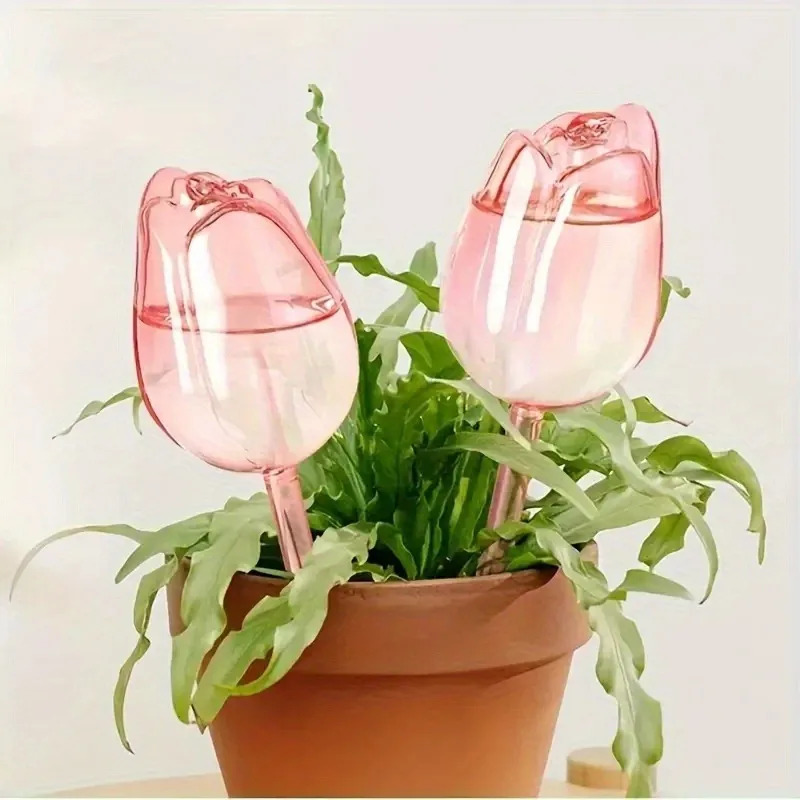 Plant Watering Globe - Roze tulpenplantenbesproeiingsballen, geschikt voor binnen- en