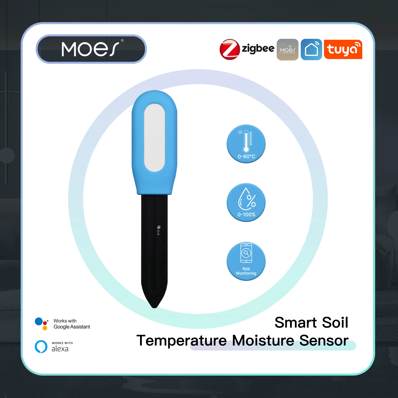 Smart Garden Moisture Sensor - Moes Slimme Zigbee Bodemtemperatuur Meter Vocht