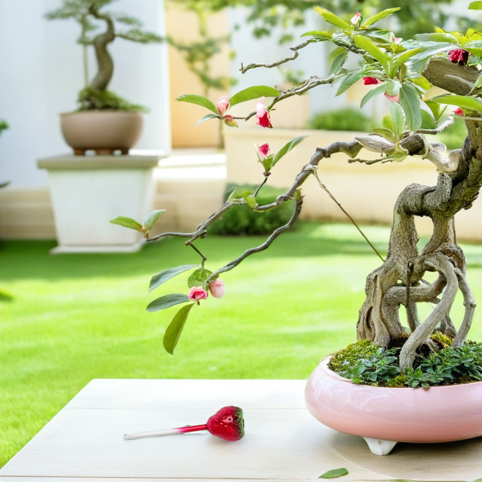Plant Watering Globe - 2 stuks glazen aardbeienplanten-besproeiingsbollen, automatische zelfwaterende