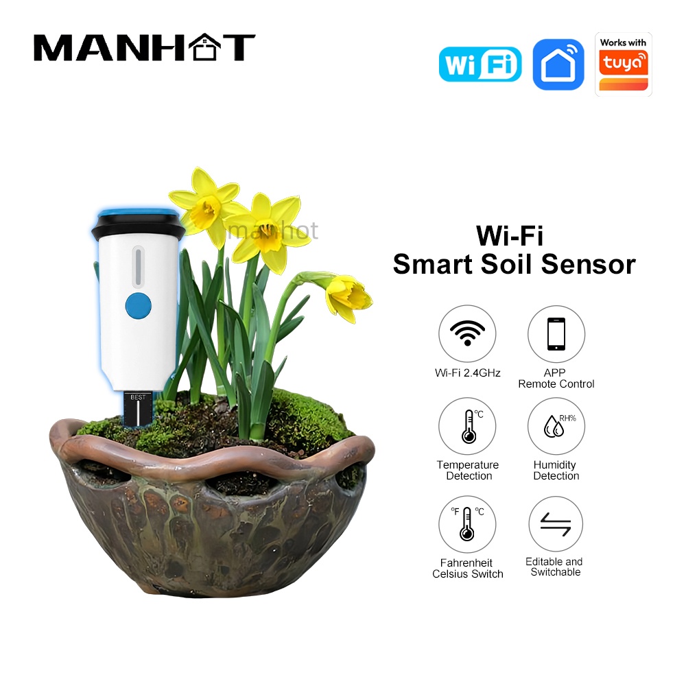 Smart Garden Moisture Sensor - WIFI Smart Bodemtester Vochtigheid Temperatuur Vochtsensor