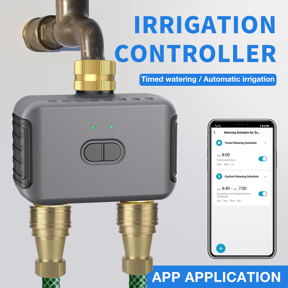 Smart Garden Is - Tuya 2-zone besproeiingstimer Tuin Automatische irrigatiecontroller
