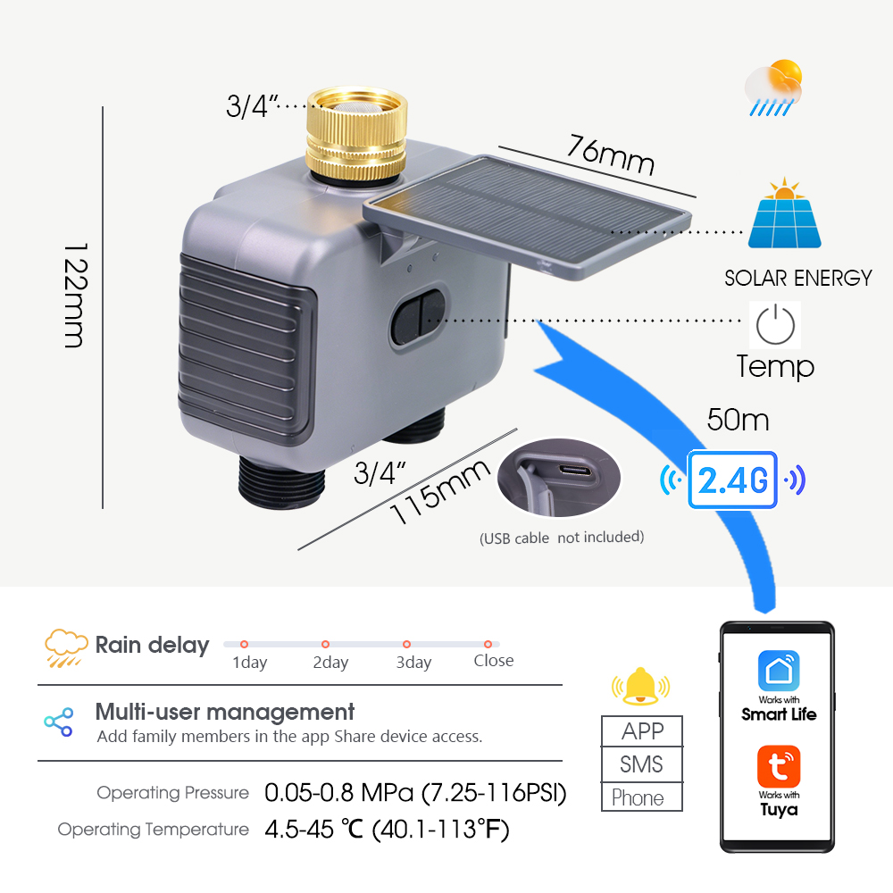 Tuay Smart Solar 2-zone irriga - Smart Garden Tap recensie en prijs