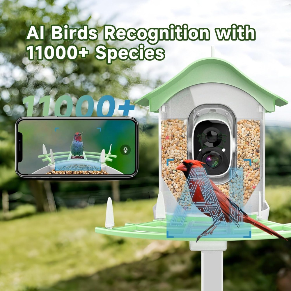 Slimme vogelvoeder op zonne-en - Smart Bird Feeder Camera recensie en prijs