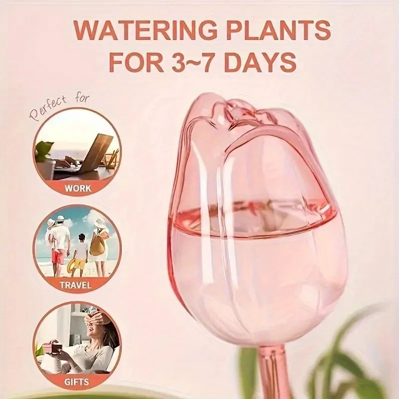 Roze tulpenplantenbesproeiings - Plant Watering Globe recensie en prijs